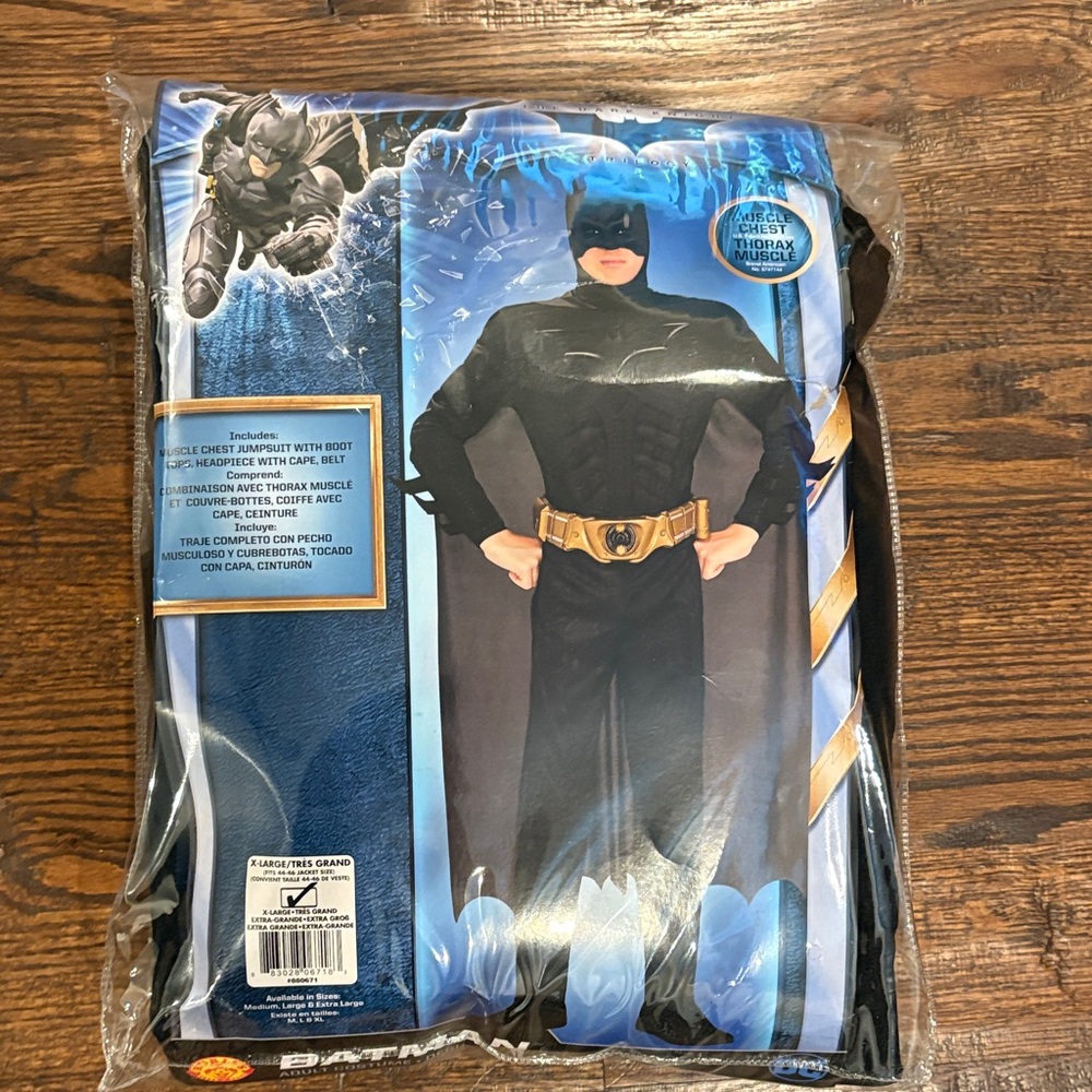 Adult Batman Costume with Cape - Black and Gold
